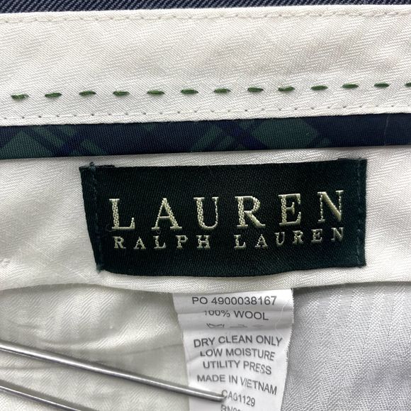 Vintage Ralph Lauren Dress Pants Adult 38x34 Grey Classic 100% WOOL Trouser Mens - Picture 10 of 11